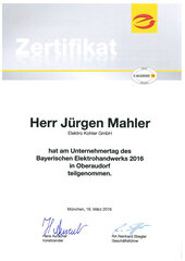 Teilnahme Unternehmertag des Bayerischen Elektrohandwerks 2016, Jürgen Mahler
