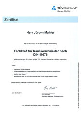 Fachkraft für Rauchwarnmelder nach DIN 14676, Jürgen Mahler